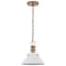 Nuvo Outpost 1-Light Large Pendant Matte White with Burnished Brass 60/7526 - alternate 1